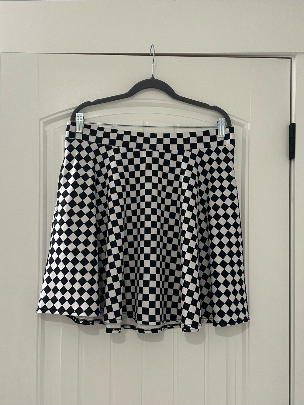 Hot Topic Checkered Black & White Checkerboard Skater Skirt Plus Size 0